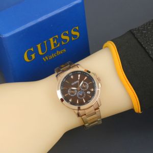 Box Exclusive Jam Tangan Guess VA-758OR / Jam Tam Fashion Wanita Tali Rantai Diameter 36cm