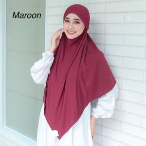 Ainun Hijab Jilbab French Khimar Kerudung Bergo Instan Cadar Jumbo Tali Syari Bahan Jersey Premium