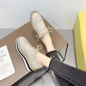 huowa Spring New Arrival Womens Casual Loafers with Thick Sole Elevated Heel for Added Height