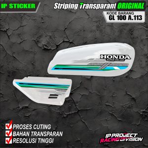 (COD) STIKER STRIPING ORIGINAL MOTOR HONDA GL 100 VARIASI DESAIN RACING HOLOGRAM DAN TRANSPARAN