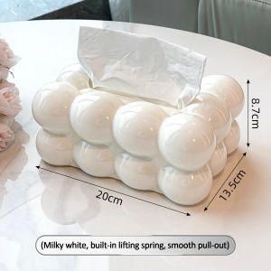 【1-3 Days Delivery】Ins wind Tissue Box high appearance Level Marshmallow Tissue Box living room desktop Storage Box
