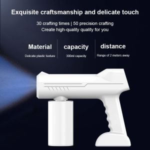 [Ready Stock] Nano Handheld Wireless Rechargeable Portable BlueLight Disinfectant Spray Gun with 1L Nano Mist Solution
