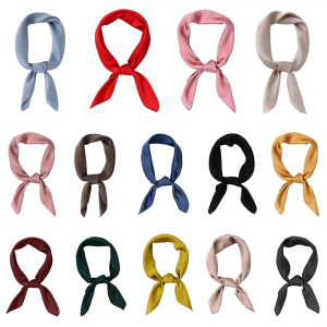 Phong cách màu trơn khăn quàng vuông giả lụa khăn tay đa dụng khăn quàng cổ cho dịp khác nhau và trang phục sử dụng thường nhật