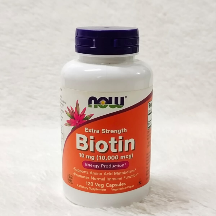Now Extra Strength Biotin 10,000 mcg 120 Vegetarian Capsule | Lazada ...