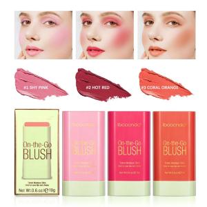 Blush Stick For Cheeks Makeup Blush Cream Stick Waterproof Long Wearing Highly Pigmented Face Blusher Multi-use Stick Beauty Cosmetics