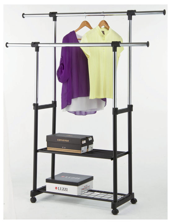 Kingway Rack KEYWAY DOUBLE CLOTHES RACK QD WITH MESH | Lazada PH