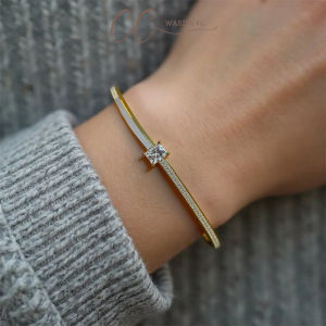 CC Wardrobe Premium Sparkling Diamond 18K Gold Bracelet Luxury Rich Girl Style