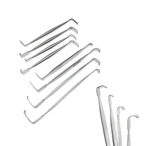 QSWTITAN Stainless steel Nose hook L type Nasal hook Retractor Hook L-shaped Double Hook nose plastic equipment