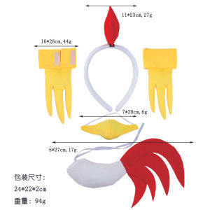 (Ready Stock) 🐔 Chicken Costume Set Skirt Headband Tail Gloves Party Cosplay Adult Women Children Kanak Ayam Cosplay