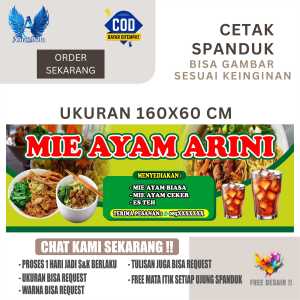 Cetak Spanduk Banner MIE AYAM ARINI Ukuran 160X60 Costom Desain