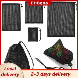 [COD]  HOT SALE Ship within 24 hours Black White Durable Mesh Drawstring Bag Storage Pouch Multi Purpose Home Travel Outdoor Activity Laundry Bag Stuff Sack