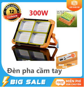 Đèn tích điện 300W siêu sáng sử dụng năng lượng mặt trời hoặc sạc điện đèn xách tay đa năng.