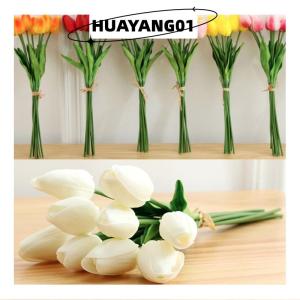 HUAYANG01 [2023 new HOT FASHION] lazlook ดอกไม้ทิวลิปเทียมปลอมช่อจริงสัมผัสบ้านงานแต่งงานตกแต่งปาร์ตี้