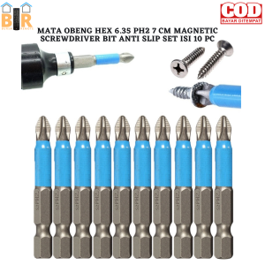 Mata Obeng Magnetic Screwdriver Hex Shank 1/4 PH1 PH2 Non Slip Magnet