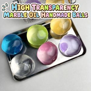 MYTHIS Petrolatum Material Coconut Oil Round Stress Ball Soft Stress Relief Squeeze Sensory Fidget Ball Gift Ultra-transparent Slow Rebound Pinch Toy For Kids Adults