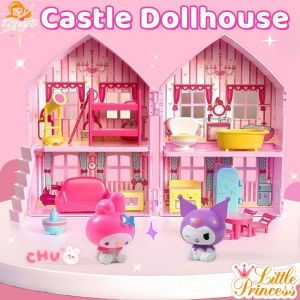 Kids Playing House Girls Toys Little Princesses Castle Villa Dollhouses Birthday Gifts Kuromi Melody