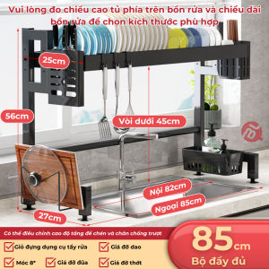 Kệ chén đa năng có nắp đậy - Kệ chén thông minh có tủ trên bồn rửa chén