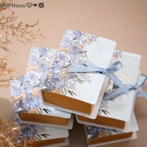 WP💓💛💖 5Pcs Paperboard Gift Box with Ribbon Luxury Candy Chocolate Packaging for Christmas Birthday Parties