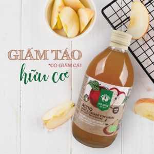 Giấm lựu - Giấm táo - Giấm dừa hữu cơ có giấm cái Probios (Vinegars with mother) - 500ml