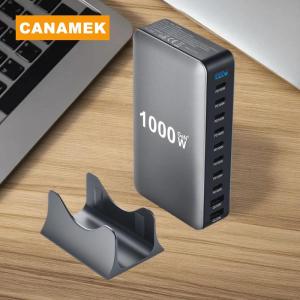 【CANAMEK】 1000W GAN Multi USB Charging Station 10 Port Hub Type C Charger PD Fast Charging Station Desktop Charger For IPhone Xiaomi