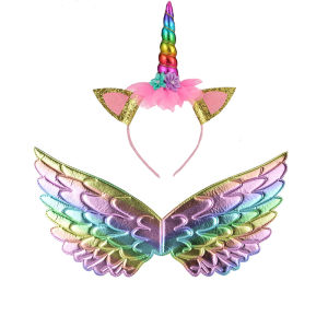 <Mahkota Gratis> 2-8 Tahun Gadis-gadis Cantik Unicorn Tutu Putri Gaun Anak-anak Gaun Sifon Ulang Tahun