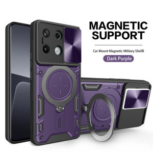 Casing For Xiaomi Redmi Note 13 4G 5G Note13 Pro Plus 13Pro 13ProPlus 5G 2024 Phone Case Slide Camera Shockproof Armor Magnetic Holder Metal Ring Back Cover