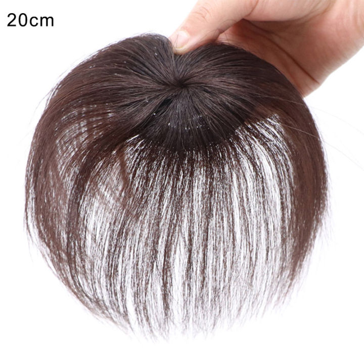 Clip-On Hair Topper Straight Extension Cover White Sparse Hair