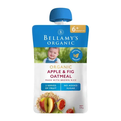 Bellamys Organic Apple and Fig Oatmeal 120G