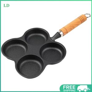 COD [Free Shipping] Family Size 4-Hole Egg Frying Pan Non Stick Coating Non Slip Handle Ideal for Breakfast Lunch and Snack Preparation