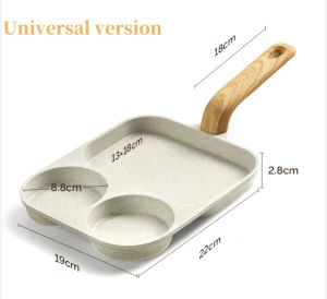 Non Stick 4 in 1 Burger/Egg Pan Japanese Style Breakfast Pan PFOA Free Non-Stick Coating Multifunction Suitable for All Stove