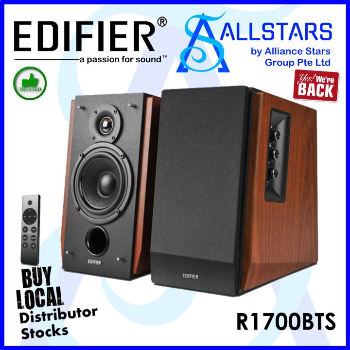 (ALLSTARS : We Are Back Promo) Edifier R1700BTS (Brown) 2.0 Speaker / support subwoofer out / Bluetooth connection with Qualcomm aptX / 3.5mm or RCA input / Remote Control (Warranty 2years with BanLeong)