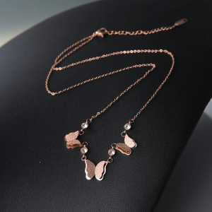 [ Bayar Ditempat ] Kalung Emas Asli Wanita Perhiasan Titanium Rose Gold / Kalung Titanium Wanita Korea / Kalung Wanita Korea Model Baru / Kalung Titanium Anti Karat Dan Luntur Selamanya
