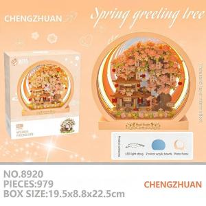 Desktop ornaments cosmetic mirror Cherry blossom tree Bricks Toys building block frame assembly Toys