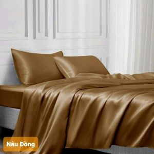 🔥MÃ NÂU ĐỒNG🔥Chăn Ga Gối Phi Lụa Cao Cấp Mềm Mướt Mịn Vải Phi Lụa Hàng Loại 1 Nằm Mát Bền Đẹp Sang Trọng Ảnh Chụp Thực Tế _ Nemtot Bedding