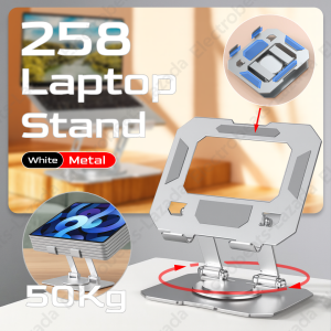 ELECTROBEATS 258 Portable Metal Laptop Stand – Anti-Slip Foldable and Adjustable Angle Design