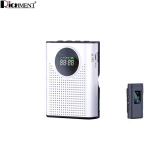 RICHMENT 2.4G Wireless Voice Amplifier with Lavalier Microphone – 2000mAh Battery DSP Noise Reduction USB/TF/AUX Playback