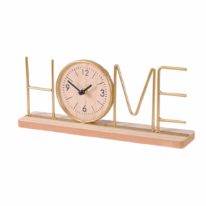 HUNIU Minimalist Iron Craft Clock Creative Battery Powered Wood Retro Clock Simple Durable European Desk Clock Home Decoration
