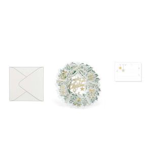 LITUILI Hollow Christmas 3D Greeting Card with Envelope and Postcard Engraved Invitation Card Gift Message Card Gilded Thank You Letter New Year