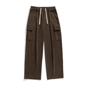 HELLO JIM Corduroy pants for men cargo pants men 2023 new style loose long pants with pocket celana panjang pria 长裤男 K2232
