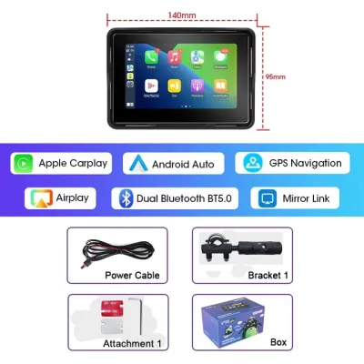 Ekleva 5/7/6.86/8.1 Inch DVR Xe Máy Navigation Carplay Hiển Thị Di Động Xe Máy Không Dây Android Màn hình điều khiển cho xe ô tô Không Thấm Nước