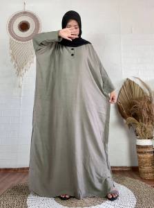 PROMO MURAH Gamis Muslimah Adem Premium Kaftan Rayon Twill Polos Ukuran XS-S LD 160 muat BB 50KG