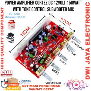 Power Amplifier DC CORTEZ 12volt 150watt with tone control SUBWOOFER + mic