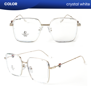 IOOI Eyewear - Kacamata Kotak Metal TR Lensa Anti Radiasi Blueray Photocromic Wanita 23047