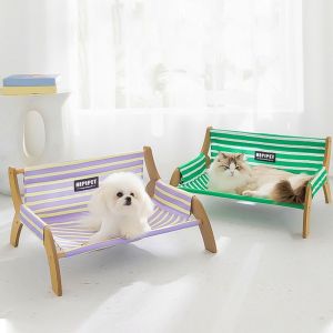 EQUOMT Wear-resistant Pet Sofa Breathable Damp-proof Pet Cozy Chair Fashion Detachable Cat Stripe Recliner for Home