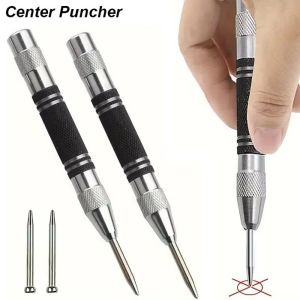 OWMXZL High-carbon Steel Automatic Center Punch Heavy Duty Spring Type Hole Marker Punch Drill Bit Locator Center Hole Punch Carpentry Tool