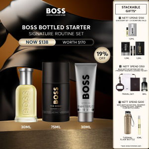 BOSS Signature Routine Set - Starter | HUGO BOSS Fragrances BOSS Bottled EDT for Men 30ml + BOSS The Scent for Him Deodorant Stick 75ml + Complimentary BOSS Bottled Shower Gel 30ml