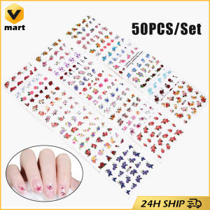 50pcs Nail Stickers Dandelion Nail Art Decoration Nail Decals Tulip Self-adhesive Flowers Stickers Press on Nails Stickers Flowers Lace Water Nail Stickers Set Glitter Charms Floral Nail Art Transfer Decals Slider Tattoo for Manicure Decorations