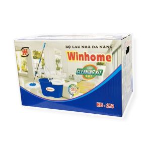 Bộ cây lau nhà 360 tự vắt thông minh lồng nhựa xoay rất nhẹ vắt khô sạch cây lau inox bông sợi Microfiber bám thấm hút tốt hh279 - Famina shop