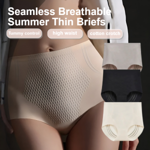 High-Waisted Antibacterial Tummy Control Underwear Cotton Crotch Seamless Comfortable Hip Lifting Briefs