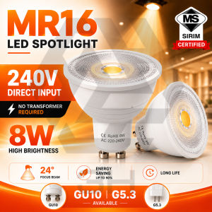 3H Lampu Mentol LED MR16 7W/8W G5.3/GU10 240V Pendek LED Lamp Bulb [SIRIM]